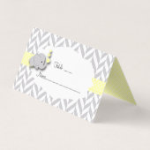 黄色及び灰色象のベビーシャワー|の座席表 名刺 (裏面)