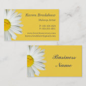 黄色及び白いデイジーのグラフィック・デザインの名刺 名刺 (正面/裏面)