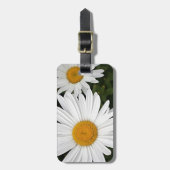 黄色及び白いデイジー: 開花の花 ラゲッジタグ (正面縦)