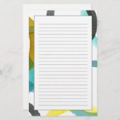 黄色及び青の円の連結 便箋 (正面/裏面)