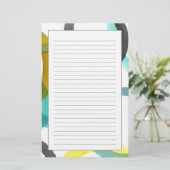 黄色及び青の円の連結 便箋 (スタンド正面)