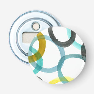 黄色及び青の円の連結 栓抜き