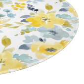 黄色及び青の水彩画パターン カッティングボード (角)