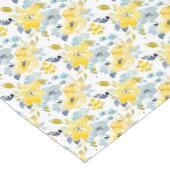 黄色及び青の水彩画パターン ショートテーブルランナー (コーナー)