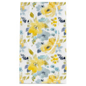 黄色及び青の水彩画パターン スモールペーパーバッグ (正面)