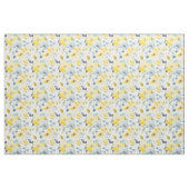 黄色及び青の水彩画パターン ファブリック (ファットクウォーター)