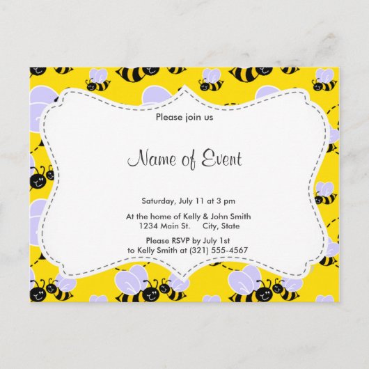 黄色及び黒いのまわりに インビテーションポストカード (正面)