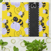 黄色及び黒いのまわりに キッチンタオル (折り畳み)