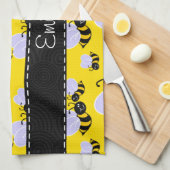 黄色及び黒いのまわりに キッチンタオル (四つ折り)