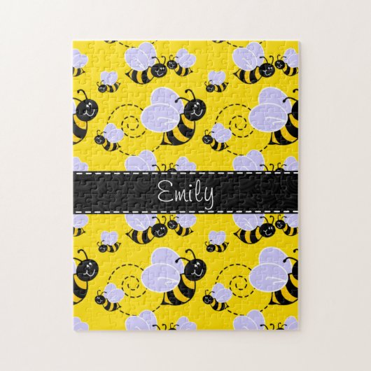 黄色及び黒いのまわりに ジグソーパズル (縦)