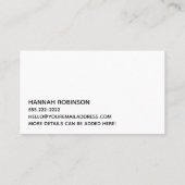 黄色及び黒いグランジ上のかわいらしいこんにちはのタイポグラフィ 名刺 (裏面)