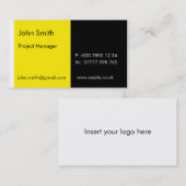 黄色及び黒いデュオ- (2" x 3.5") 名刺 (正面/裏面)