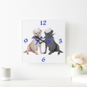 黄色及び黒いラブラドル・レトリーバー犬 スクエア壁時計 (ホーム)