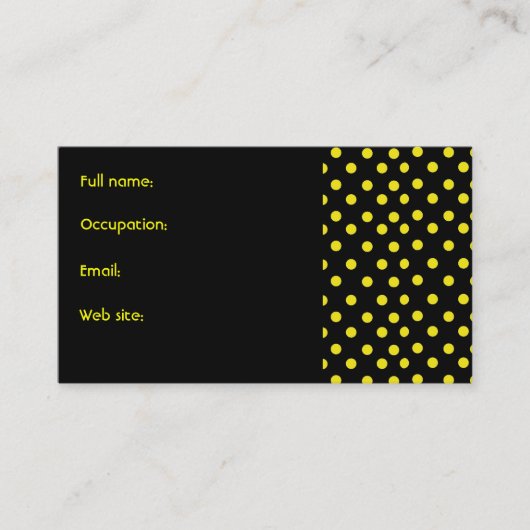 黄色及び黒い名刺 名刺 (正面)