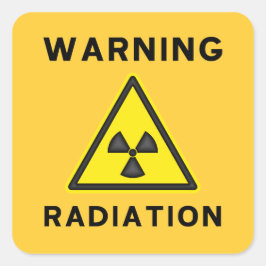 黄色及び黒い放射の警告のステッカー スクエアシール