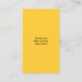 黄色及び黒い最小主義のシンプルな名刺 名刺 (裏面)