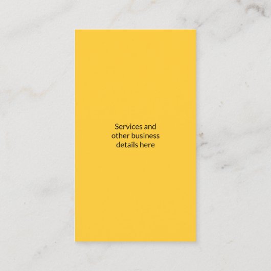 黄色及び黒い最小主義のシンプルな名刺 名刺 (裏面)