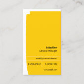 黄色及び黒い最小主義のシンプルな名刺 名刺 (正面)