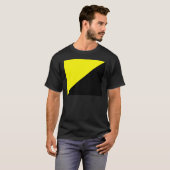 黄色及び黒いAnarchoの資本主義の旗 Tシャツ (正面フル)
