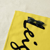 黄色名前をカスタムするパーソナライズされたビーチタオル ビーチタオル (インサイチュ)