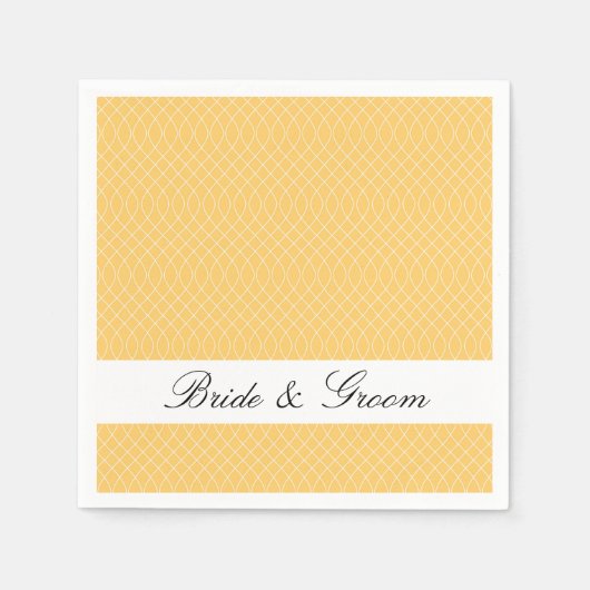 黄色名門私立校風のい緩和曲線 スタンダードカクテルナプキン (正面)