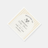 黄色名門私立校風のテニスカントリークラブベビーシャワー スタンダードカクテルナプキン (角)