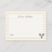 黄色名門私立校風のテニス赤ちゃんシャワーおむつラッフル エンクロージャーカード (裏面)