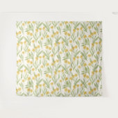 黄色図解入りの、写真付きのい円錐形の花 タペストリー (正面(横))