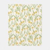 黄色図解入りの、写真付きのい円錐形の花 フリースブランケット (正面)