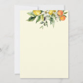 黄色地中海のレモンオリーブピーチ結婚ズ 招待状 (裏面)