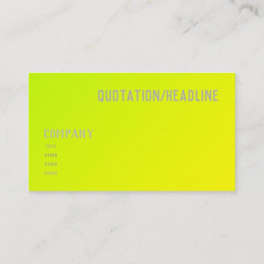 黄色地無地の色 名刺 (裏面)