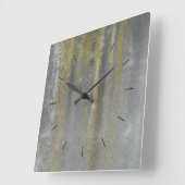 黄色塗装金属 |インダストリアルデコ スクエア壁時計 (傾斜)