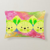 黄色子供へ猫枕ルーム アクセントクッション (裏面)