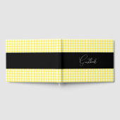 黄色市松模様にレトロパタ結婚ーン ゲストブック (全面)