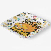 黄色建築トラック車2歳の誕生日 ペーパープレート (傾斜あり)