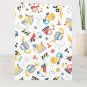 黄色建築トラック車4歳の誕生日 カード (裏面)