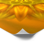 黄色彩花白熱［赤熱］光を放つ曼荼羅 ポスター (角)