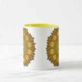 黄色彩花白熱［赤熱］光を放つ曼荼羅 マグカップ (中央)