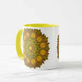 黄色彩花白熱［赤熱］光を放つ曼荼羅 マグカップ (正面左)