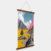 黄色後を追の道 吊り下げ型タペストリー (傾斜あり)