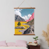 黄色後を追の道 吊り下げ型タペストリー (寝室)