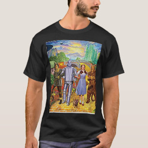 黄色後を追レンガ道路魔法使い Tシャツ