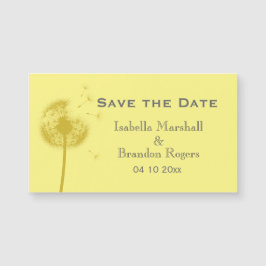 黄色手頃のタンポポ日付磁石を保存