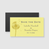 黄色手頃のタンポポ日付磁石を保存 (正面/裏面)