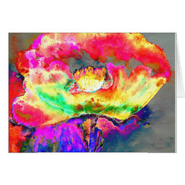 黄色抽象芸術ケシ絵画の水色