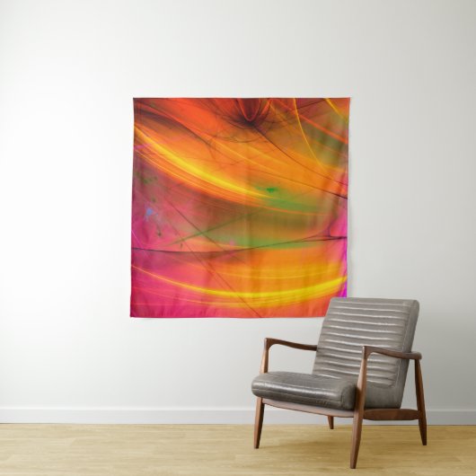 黄色抽象芸術フラクタル背景描写3d'3d, タペストリー (インサイチュ)