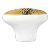 黄色抽象芸術水色フローラ セラミックノブ (側面)