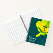 黄色抽象芸術水色ルーズフローラ ノートブック (内部)