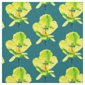 黄色抽象芸術水色ルーズフローラ ファブリック (見本)