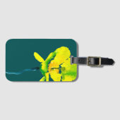 黄色抽象芸術水色ルーズフローラ ラゲッジタグ (正面横)
